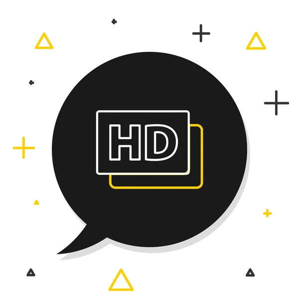Película de línea Hd, cinta, icono de marco aislado sobre fondo blanco. Concepto de esquema colorido. Vector — Archivo Imágenes Vectoriales
