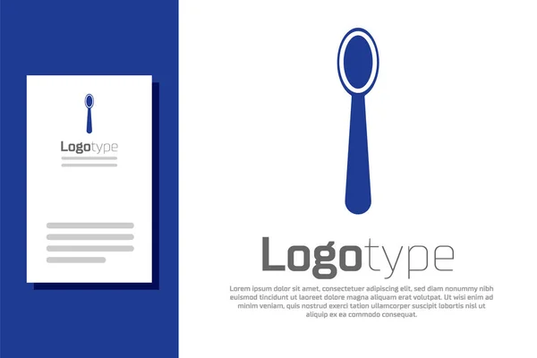 Blauw wegwerp plastic lepel pictogram geïsoleerd op witte achtergrond. Logo ontwerp template element. Vector Illustratie — Stockvector