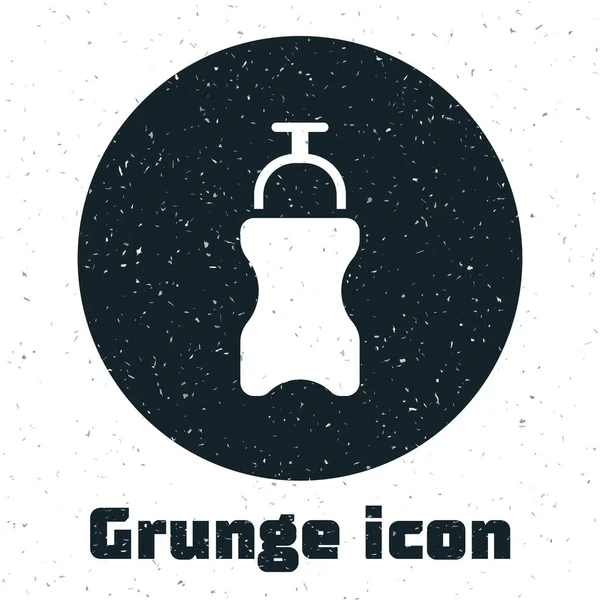 Garrafa Grunge Sport com ícone de água isolado no fundo branco. Desenho vintage monocromático. Vetor — Vetor de Stock