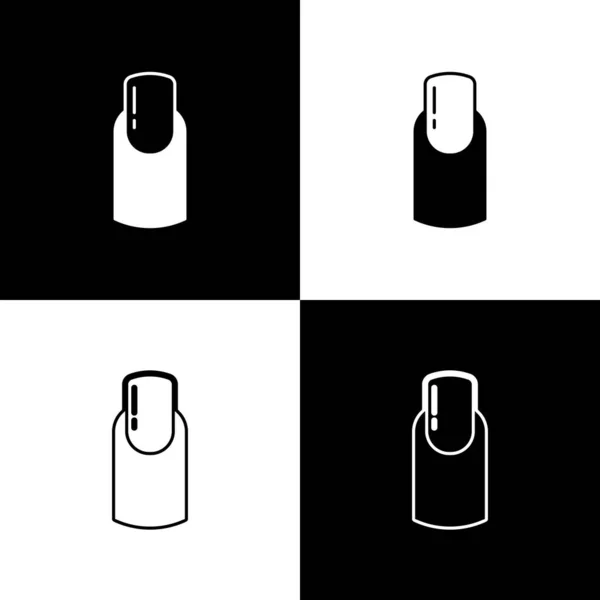 Definir ícone de manicure prego isolado no fundo preto e branco. Vetor — Vetor de Stock