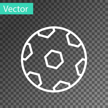 White line Football ball icon isolated on transparent background. Soccer ball. Sport equipment. Vector
