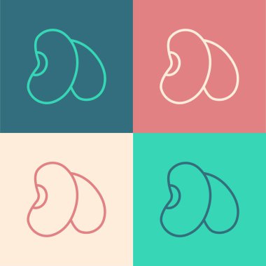 Pop Art Line Fasulye simgesi renk arkaplanında izole edildi. Vektör