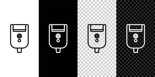 Set line Elektrická žiletka pro muže ikona izolované na černém a bílém pozadí. Elektrický holicí strojek. Vektorová ilustrace — Stockový vektor