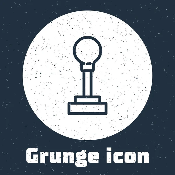 Grunge line Gear shifter icon isolated on grey background. Manual transmission icon. Monochrome vintage drawing. Vector — Vector de stock