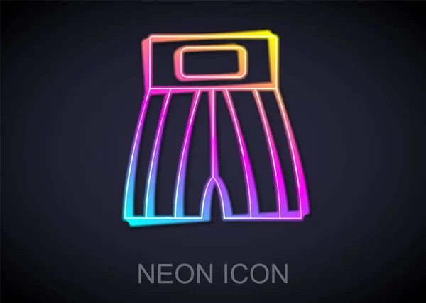 Glowing neon line Boxing short icon isolated on black background. Vector — Stock Vector