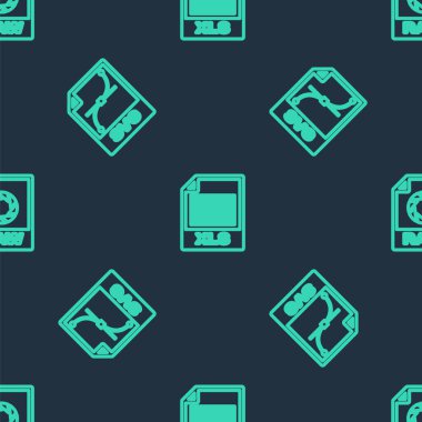 XLS dosya belgesini, SVG 'yi ve RAW' ı pürüzsüz desen üzerine ayarla. Vektör.