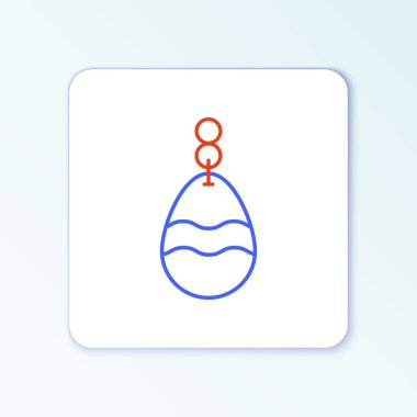 Beyaz arka planda izole edilmiş olta kaşığı simgesi. Balık şeklinde olta yemleri. Balık oltası. Renkli taslak konsepti. Vektör