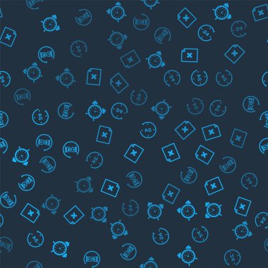 Alarm saatini ayarla, dosya belgesini sil, saati 24 saat tut ve kusursuz deseni bekle. Vektör.