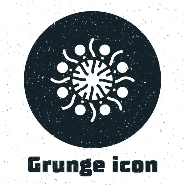 Grunge Tűzijáték ikon elszigetelt fehér háttérrel. A buli koncepciója. Robbanásveszélyes pirotechnikai szimbólum. Monokróm vintage rajz. Vektor — Stock Vector