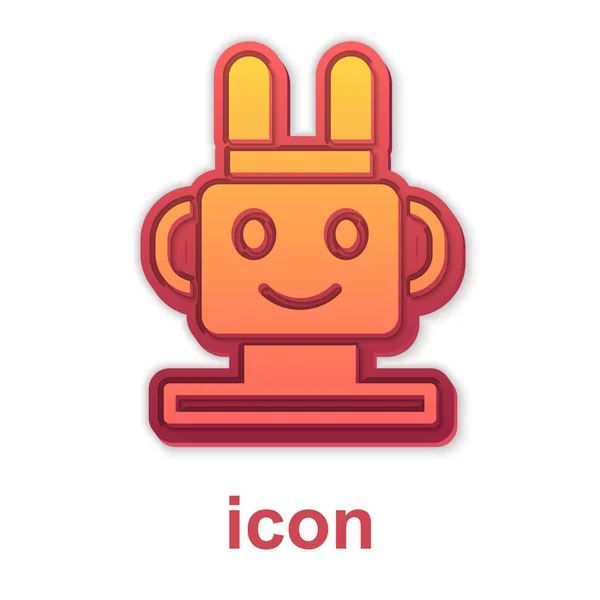 Gold Robot toy icon isolated on white background. Vector — ストックベクタ