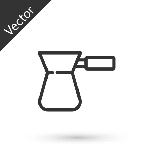 Línea gris Icono turco café aislado sobre fondo blanco. Vector — Vector de stock