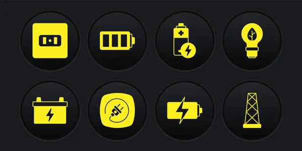 集汽车电池、叶灯、电源插头、电池、天线和电源插座为一体的灯泡.B.病媒 — 图库矢量图片