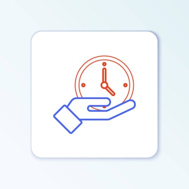 Satır Saat simgesi beyaz arkaplanda izole edildi. Zaman sembolü. Renkli taslak konsepti. Vektör