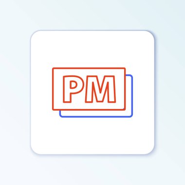 Başbakanlık simgesi beyaz arkaplanda izole edildi. Zaman sembolü. Renkli taslak konsepti. Vektör