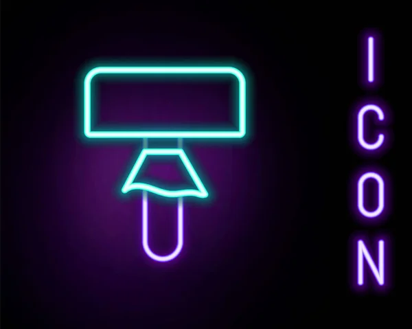 Leuchtende Neon-Linie Pilz-Symbol isoliert auf schwarzem Hintergrund. Buntes Rahmenkonzept. Vektor — Stockvektor