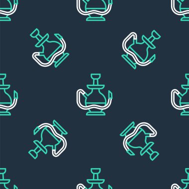 Hat Nargile simgesi siyah arkaplanda izole edilmiş. Vektör