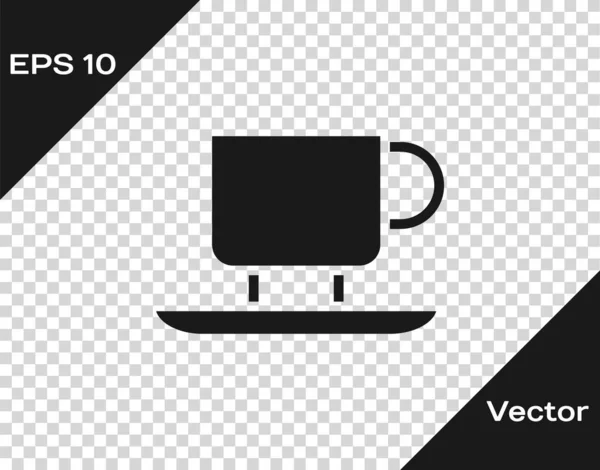 Black Coffee cup icon isolated on transparent background. Tea cup. Hot drink coffee. Vector — Stock Vector