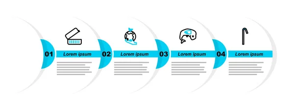 Ustaw Linię Picie Słomki Tworzywa Sztucznego Ochrona Środowiska Wieloryb Martwy — Wektor stockowy