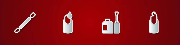 Set Nagelhautdrücker, Maniküre, eine Flasche Nagellack und ein kaputtes Symbol. Vektor — Stockvektor