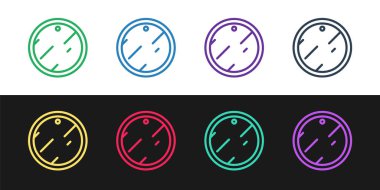 Çizgi kesme tahtası simgesi siyah beyaz arkaplanda izole edildi. Kesme tahtası sembolü. Vektör