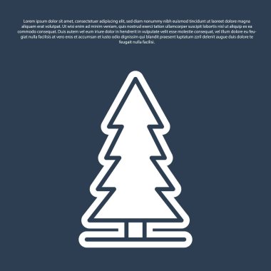 Mavi çizgi Kanada ladin ikonu mavi arka planda izole edildi. Orman ladini. Vektör