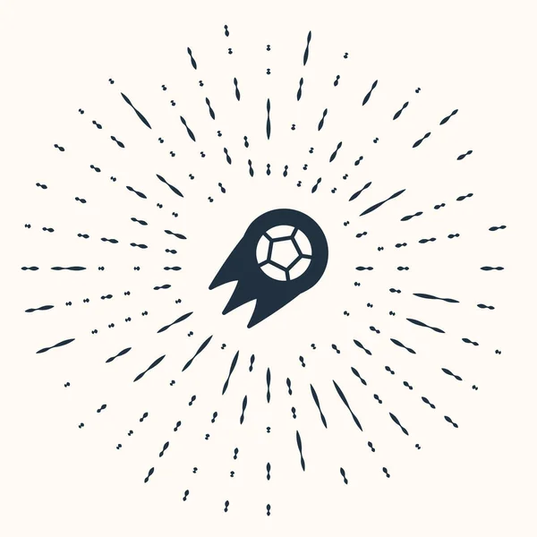 Icono de pelota de fútbol gris aislado sobre fondo beige. Equipamiento deportivo. Puntos aleatorios de círculo abstracto. Vector — Vector de stock