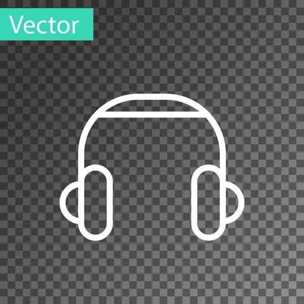 Ícone de fones de ouvido preto isolado em fundo transparente. Fones de ouvido. Conceito para ouvir música, serviço, comunicação e operador. Vetor — Vetor de Stock