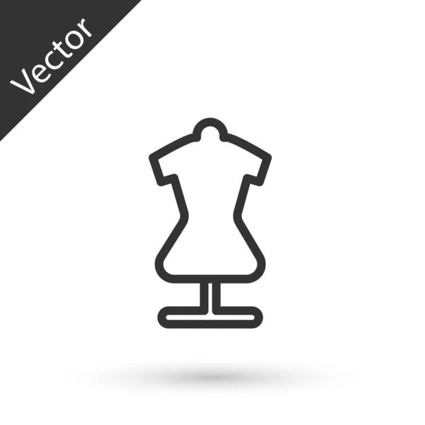 Grey line Mannequin icon isolated on white background. Tailor dummy. Vector — Stock Vector