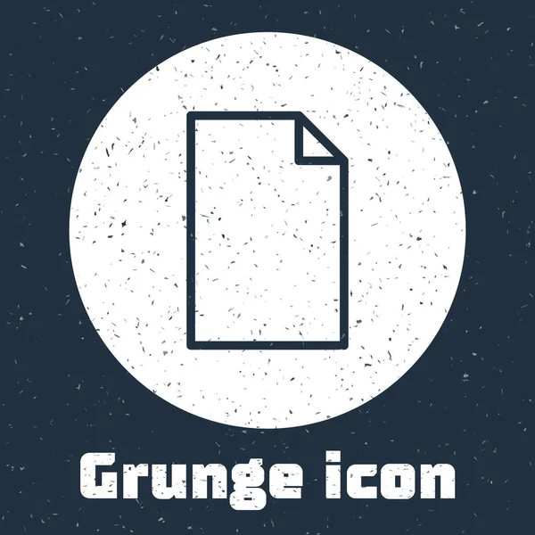 Άδειο εικονίδιο εγγράφου γραμμής Grunge που απομονώνεται σε γκρι φόντο. Εικονίδιο λίστας ελέγχου. Επιχειρηματική ιδέα. Μονόχρωμη παλιά ζωγραφιά. Διάνυσμα — Διανυσματικό Αρχείο