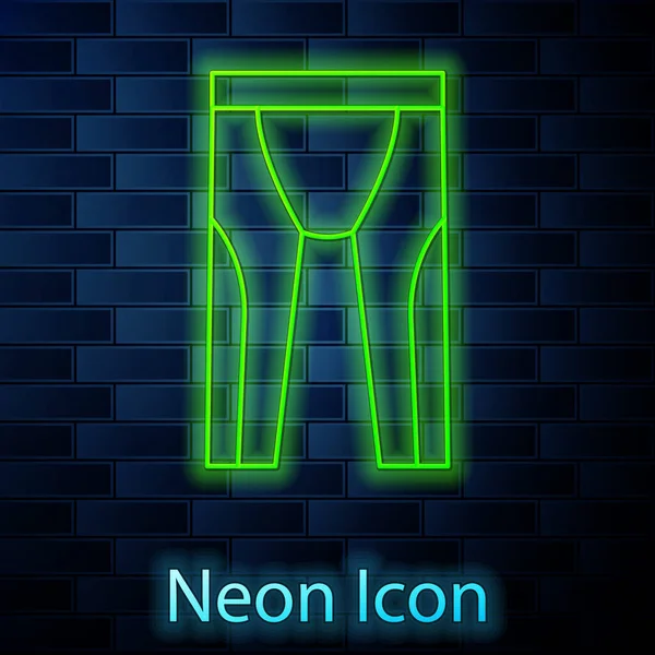 Świecący neon linii Wetsuit do nurkowania ikona izolowane na tle cegły ściany. Nurkowanie pod wodą. Wektor — Wektor stockowy