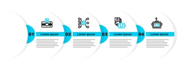 Yapay zeka robotu sinirsel ağı ve yapay zeka simgesini ayarla. Vektör.