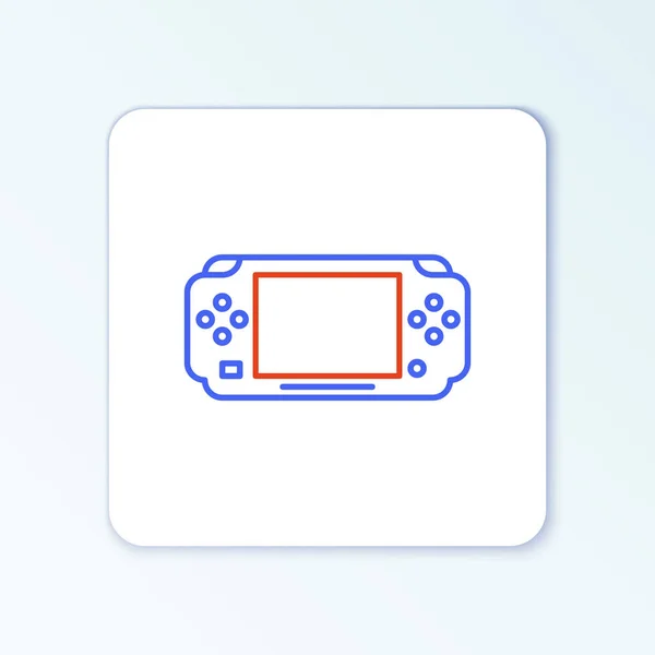 Линия Портативная Иконка Игровой Приставки Изолированы Белом Фоне Знак Геймпада — стоковый вектор