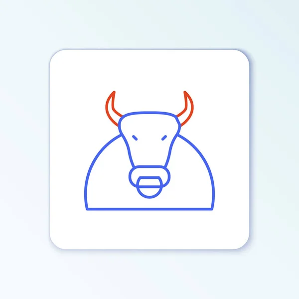 Línea Toro Icono Aislado Sobre Fondo Blanco Toro Combate Español — Vector de stock