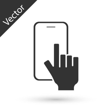 Gri Telefon Servis ikonu beyaz arkaplanda izole edildi. Ayarlama, servis, ayar, bakım, onarım, onarım. Vektör