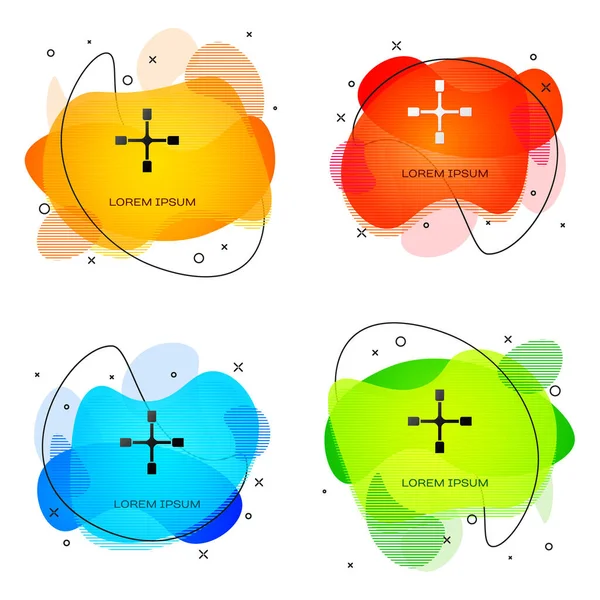 Siyah tekerlek anahtarı simgesi beyaz arkaplanda izole edilmiş. Tekerlek desteği. Sıvı şekilli soyut pankart. Vektör.