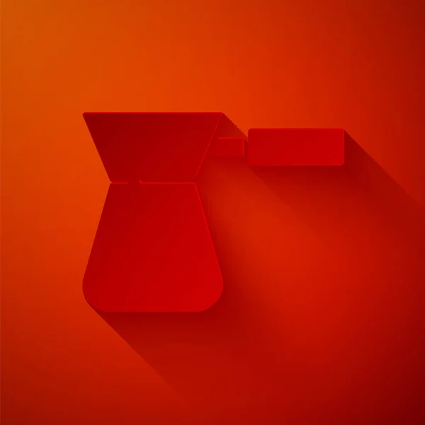 Papiergeschnittenes Kaffeetürk Symbol Isoliert Auf Rotem Hintergrund Papierkunst Vektor — Stockvektor