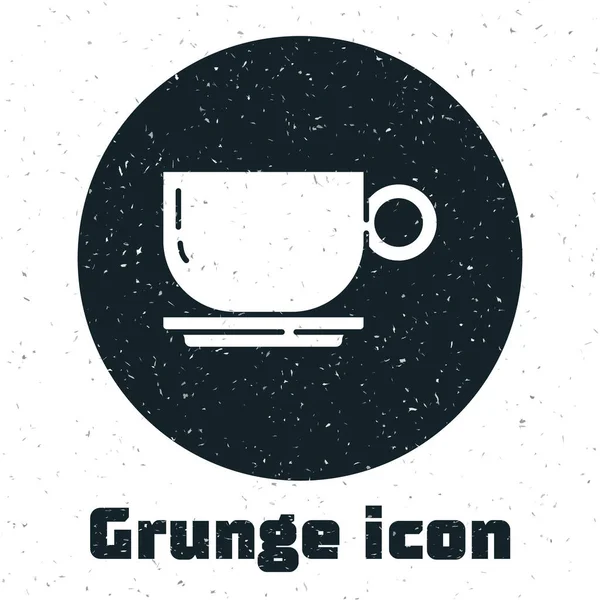 Grunge Icône Tasse Café Isolé Sur Fond Blanc Une Tasse — Image vectorielle