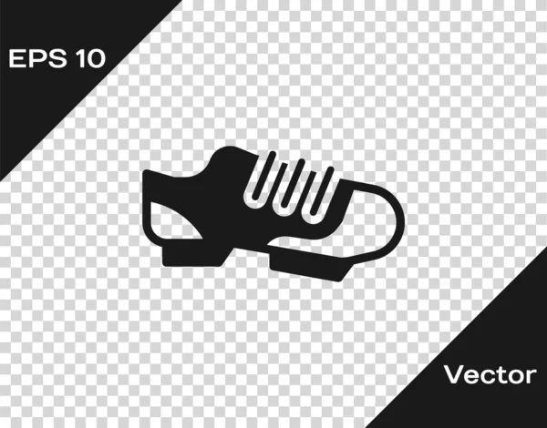 Zapatillas Ciclismo Triatlón Negro Icono Aislado Sobre Fondo Transparente Zapatos — Vector de stock