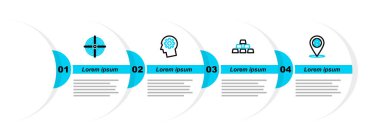 Hat Cash 'in yerini altın külçeler içinde teçhizat ve hedef spor ikonu olan insan kafasıyla belirleyin. Vektör.