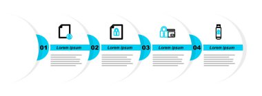 USB USB flash diskini kilit kart belgesi ve simgesi ile ayarla. Vektör.