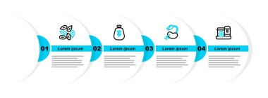 Çiftlik Evi, un ve tohum ikonu paketi. Vektör.