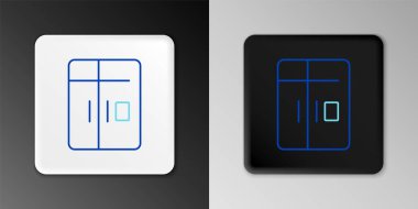 Buzdolabı simgesi gri arkaplanda izole edildi. Buzdolabı buzdolabı. Ev aletleri ve aletler. Renkli taslak konsepti. Vektör