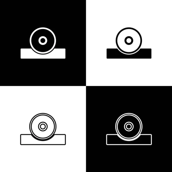 Set Icono Reflector Cabeza Olaringológica Aislado Sobre Fondo Blanco Negro — Archivo Imágenes Vectoriales