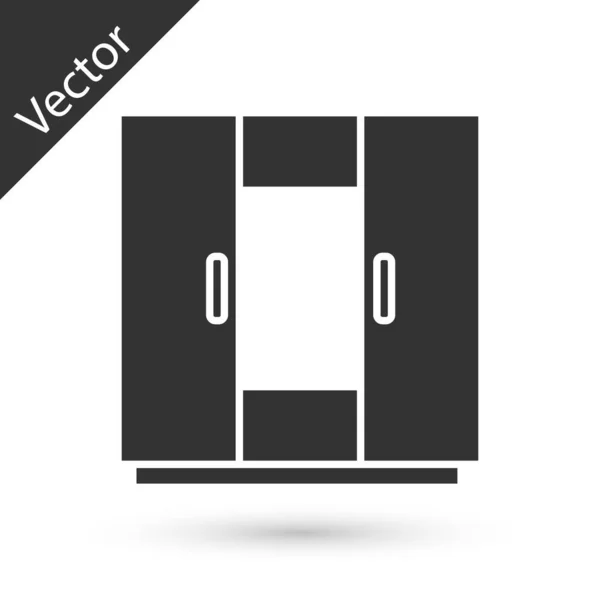 Šedá Skříň Ikona Izolované Bílém Pozadí Vektor — Stockový vektor