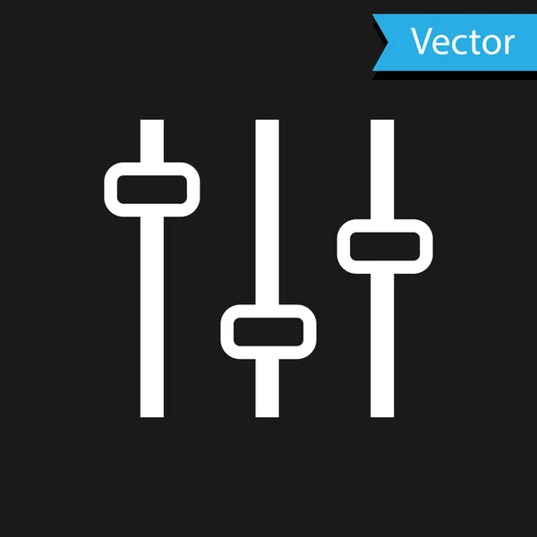 Иконка Белого Музыкального Эквалайзера Выделена Черном Фоне Звуковая Волна Технология — стоковый вектор