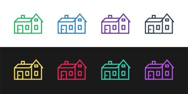 Grunge House simgesi beyaz arka planda izole edildi. Ev sembolü. Tek renkli klasik çizim. Vektör.