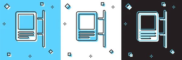 Réglez Panneau Routier Icône Signalisation Isolée Sur Fond Bleu Blanc — Image vectorielle