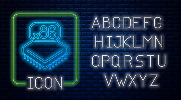 Procesador Neón Brillante Con Microcircuitos Icono Cpu Aislado Fondo Pared — Archivo Imágenes Vectoriales