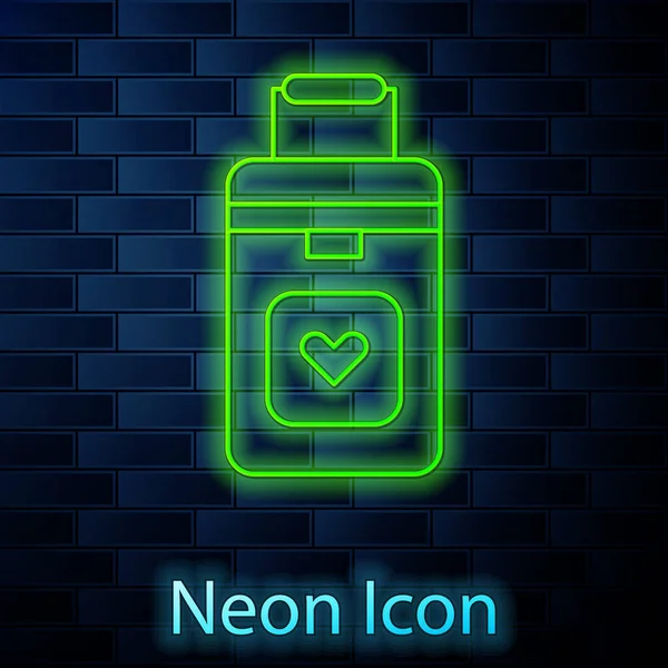 Leuchtende Neon Line Kühlbox Für Den Transport Menschlicher Organe Ikone — Stockvektor