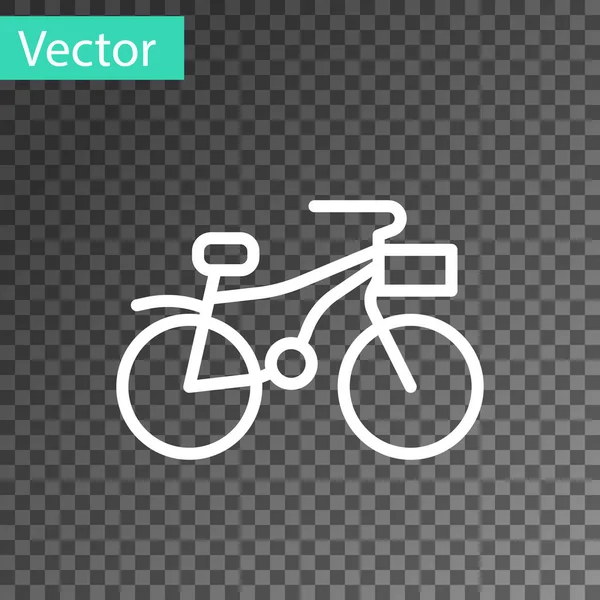 Ligne Blanche Icône Vélo Isolé Sur Fond Transparent Course Vélo — Image vectorielle